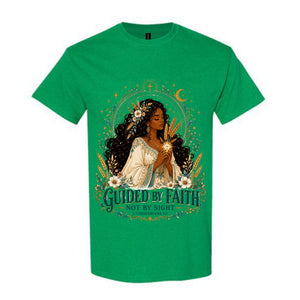 Guided By Faith Not By Sight T Shirt Black Woman Christian Graphic Tee 2 Corinthians 5 7 Shirt Wheat Harvest Shirt Faith Gift For Women