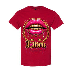 Libra T Shirt Libra Zodiac Graphic Tee Pink Glitter Lips Shirt Gold Grillz Zodiac Shirt Balanced Libra Shirt Gift For Libra Women