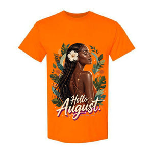 Hello August T Shirt Glow Grow Grace Graphic Tee Tropical August Girl Shirt Boho August Birthday Shirt Summer Goddess Shirt Gift For August Women