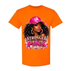 Stronger In Pink T Shirt Breast Cancer Awareness Shirt Pink Ribbon Graphic Tee Pink Cap Girl Shirt Strength Hope Courage Shirt Gift For Cancer Warriors