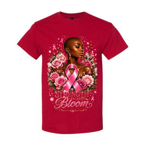 Strength In Bloom T Shirt Breast Cancer Awareness Shirt Pink Ribbon Graphic Tee Floral Warrior Woman Shirt Together We Rise Shirt Gift For Cancer Warriors