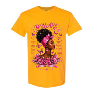 You Are Breast Cancer Awareness Shirt Faith Says I Am Enough Graphic Tee Pink Ribbon Butterfly Shirt Inspirational Christian Shirt Gift For Cancer Warriors