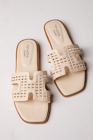 Coastal Ease Ivory Comfort Slide Sandals
