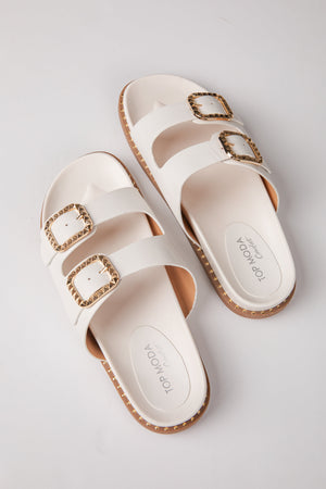 By The Bay White Double Strap Sandals