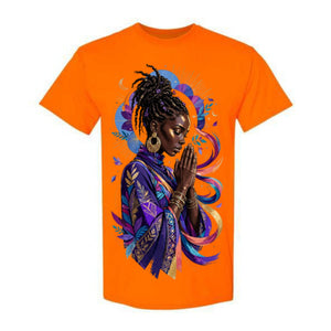 Black Woman Prayer Christian T Shirt Faith Inspired Graphic Tee Spiritual Woman Shirt Colorful Afrocentric Religious Gift
