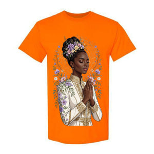 Black Woman Prayer Christian T Shirt Floral Faith Graphic Tee Elegant Spiritual Woman Shirt Inspirational Religious Gift
