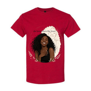 She Loves Others Like Jesus Christian T Shirt Black Woman Faith Graphic Tee Inspirational Religious Shirt Gift for Women