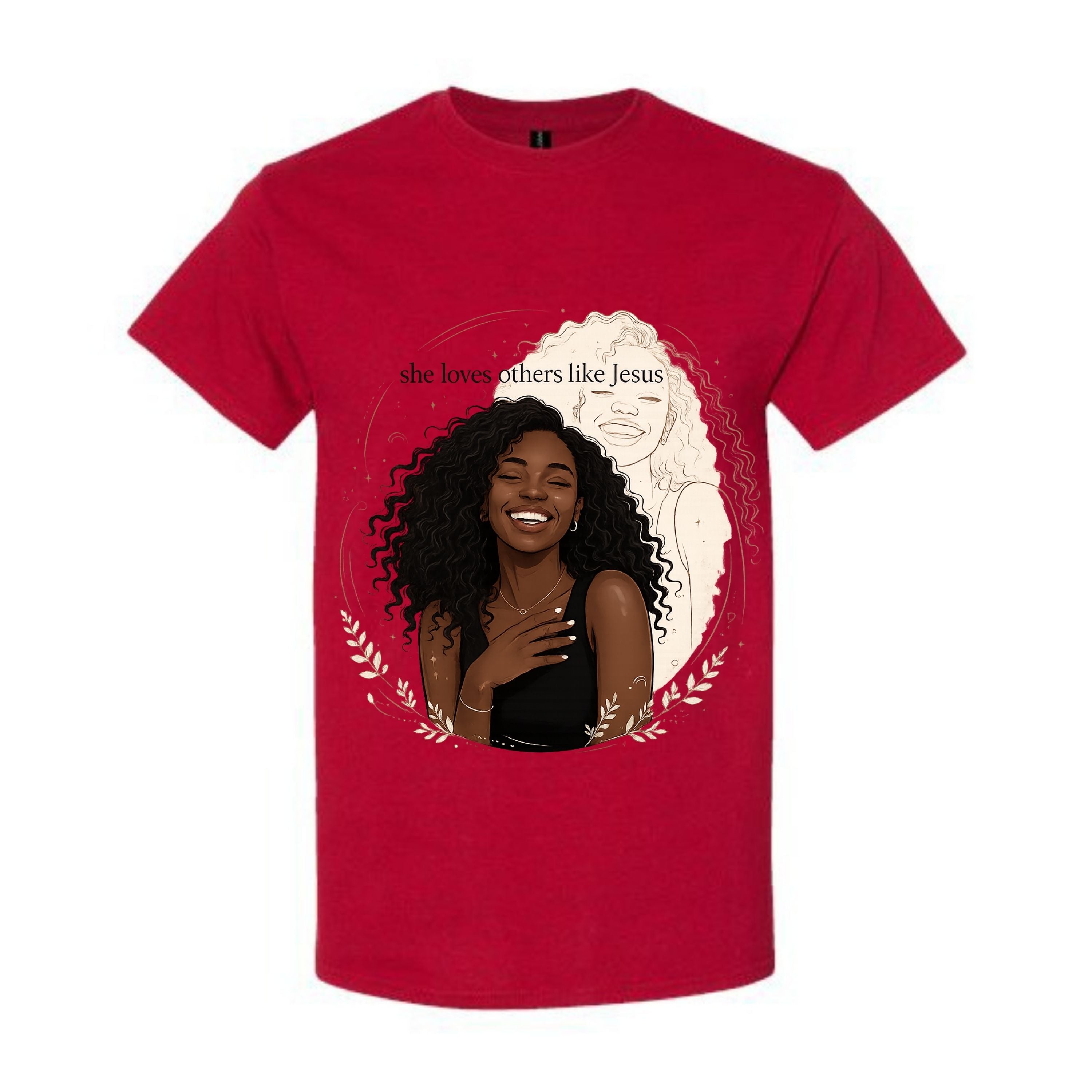 She Loves Others Like Jesus Christian T Shirt Black Woman Faith Graphic Tee Inspirational Religious Shirt Gift for Women