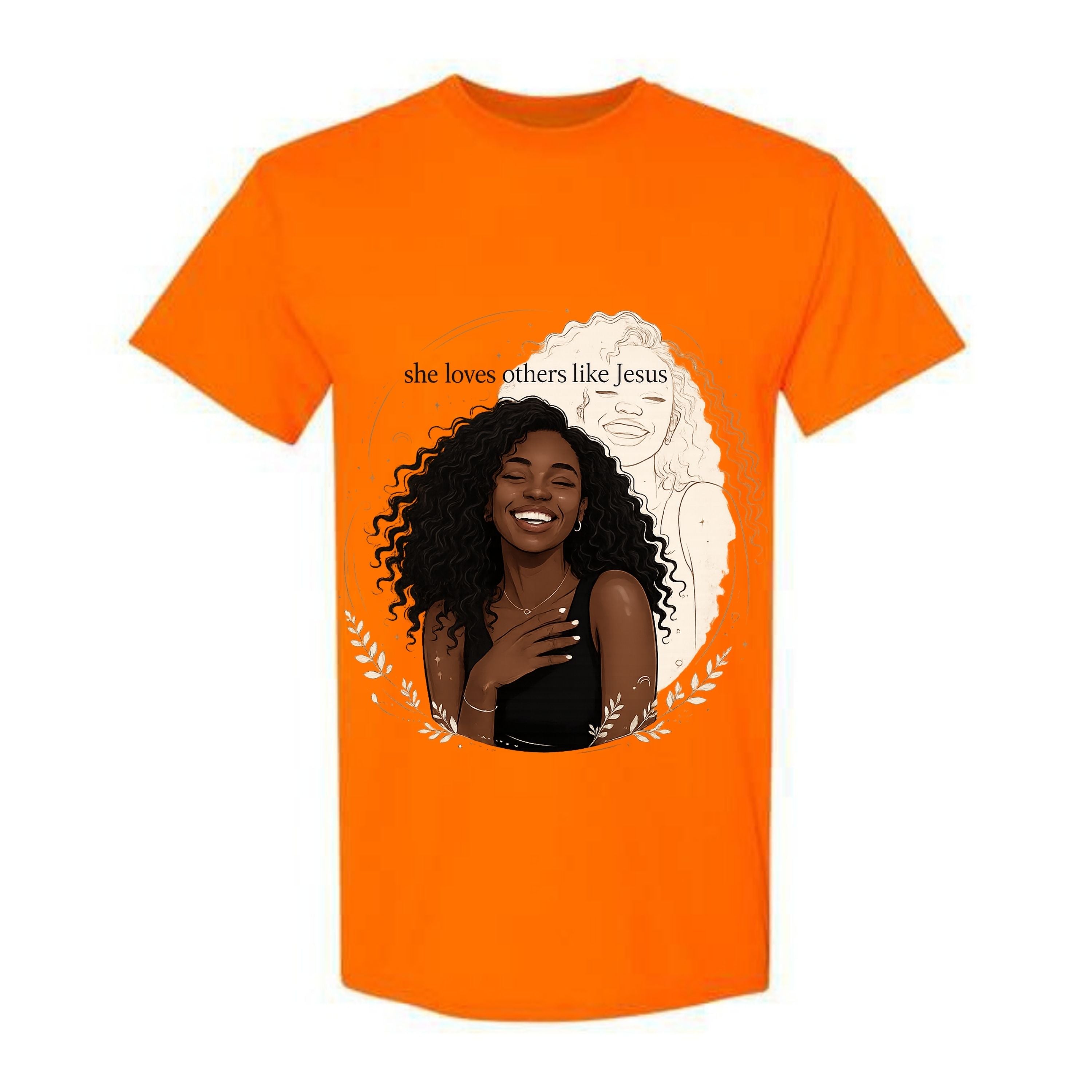 She Loves Others Like Jesus Christian T Shirt Black Woman Faith Graphic Tee Inspirational Religious Shirt Gift for Women