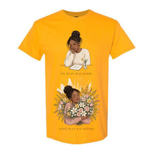 My Plan Was Good Gods Plan Was Better T Shirt Faith Black Woman Christian Graphic Tee Inspirational Floral Shirt Religious Gift For Women