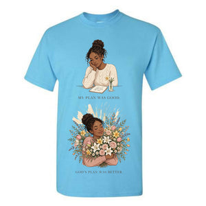 My Plan Was Good Gods Plan Was Better T Shirt Faith Black Woman Christian Graphic Tee Inspirational Floral Shirt Religious Gift For Women