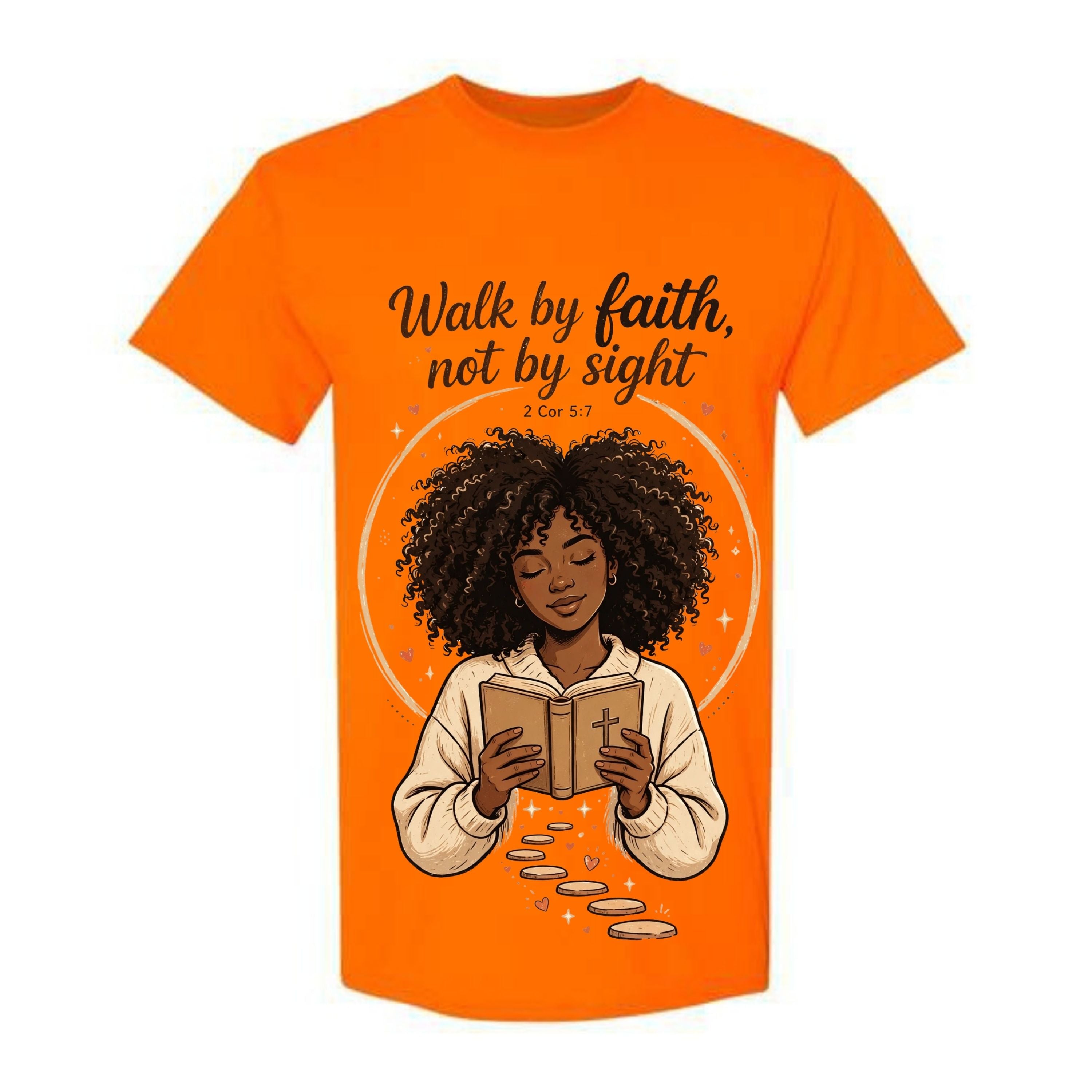 Walk By Faith Not By Sight T Shirt Black Woman Christian Graphic Tee Bible Verse Shirt 2 Cor 5 7 Faith Shirt Religious Gift For Women