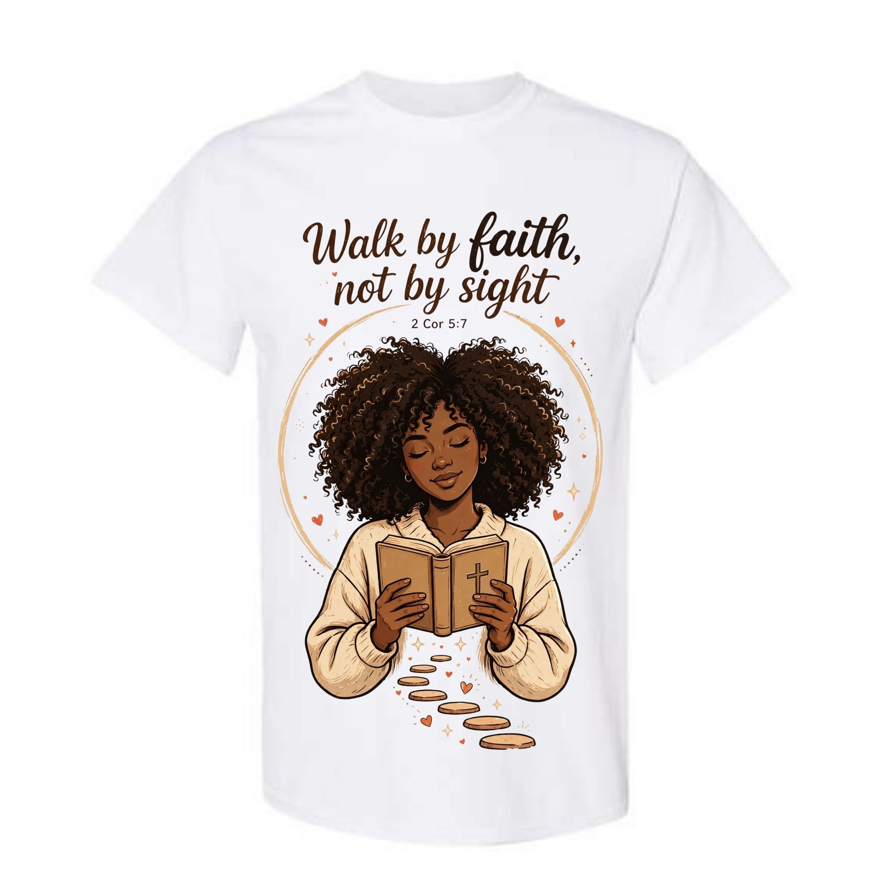Walk By Faith Not By Sight T Shirt Black Woman Christian Graphic Tee Bible Verse Shirt 2 Cor 5 7 Faith Shirt Religious Gift For Women