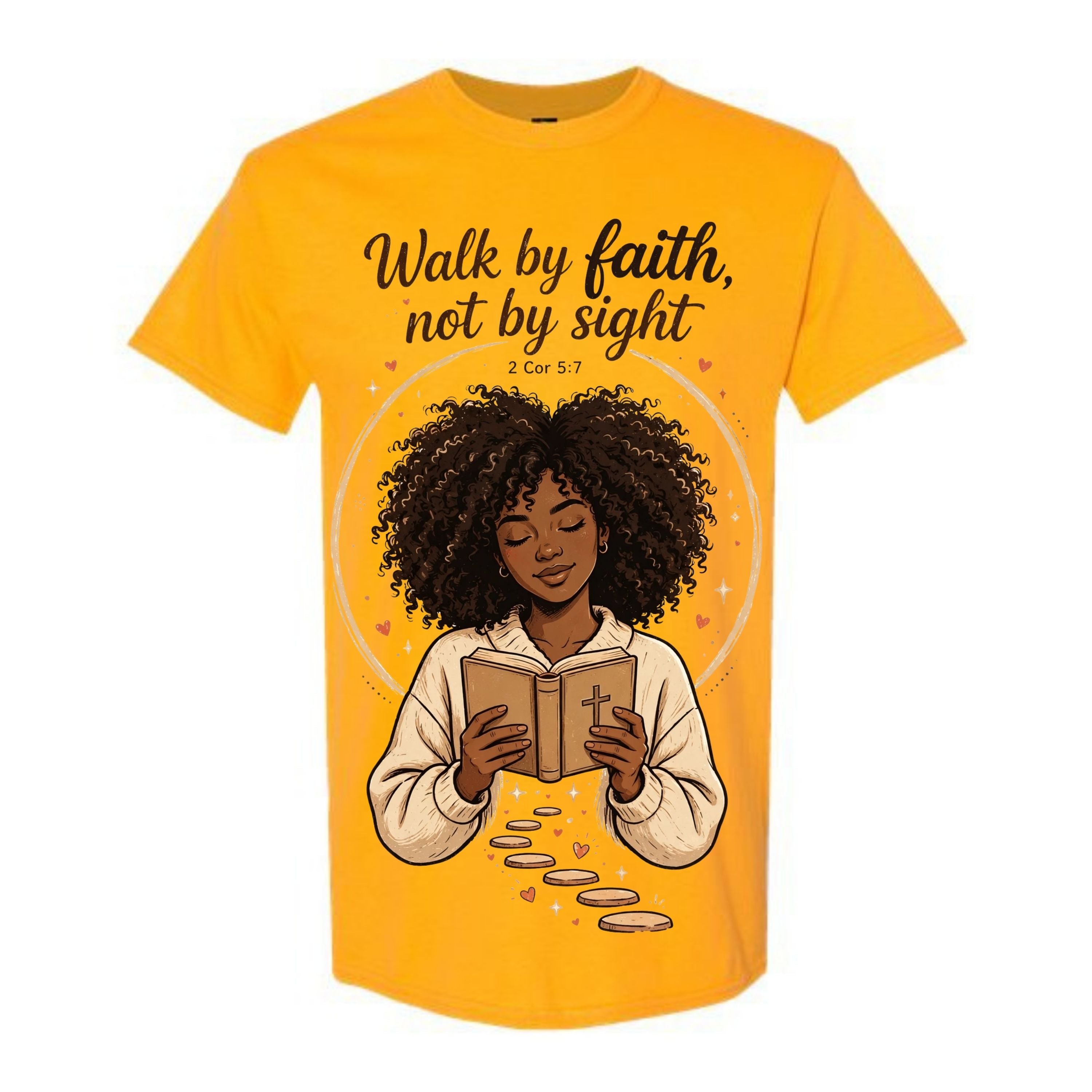 Walk By Faith Not By Sight T Shirt Black Woman Christian Graphic Tee Bible Verse Shirt 2 Cor 5 7 Faith Shirt Religious Gift For Women