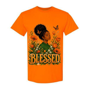 Blessed Black Woman T Shirt Floral Christian Graphic Tee Faith Black Girl Shirt Botanical Butterfly Shirt Empowering Gift For Women