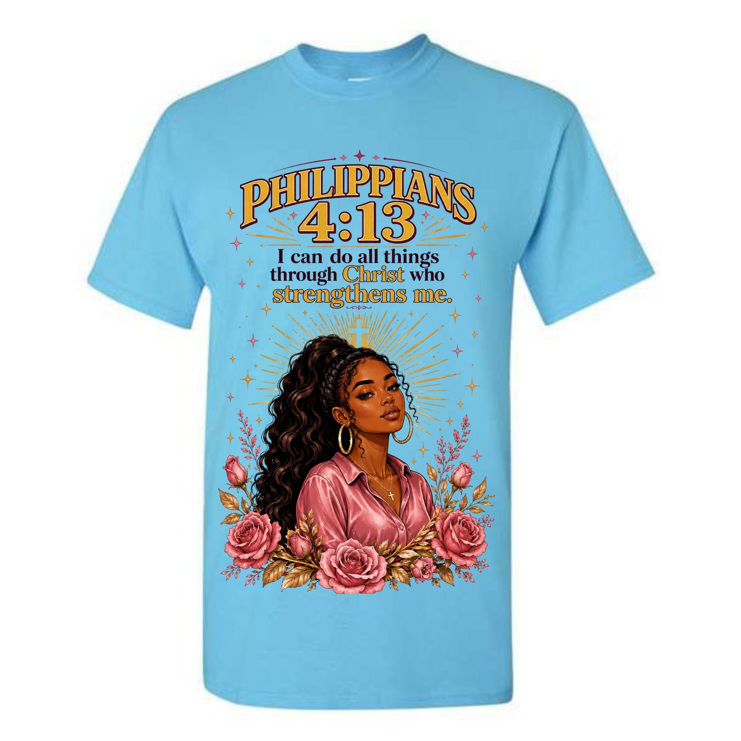 Philippians 4 13 T Shirt I Can Do All Things Through Christ Shirt Black Woman Christian Graphic Tee Bible Verse Shirt Faith Gift For Women