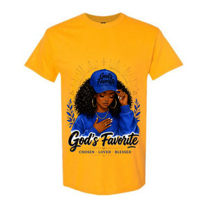 God's Favorite T Shirt Chosen Loved Blessed Shirt Black Woman Christian Graphic Tee Faith Royal Blue Shirt Religious Gift For Women
