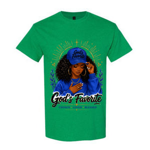 God's Favorite T Shirt Chosen Loved Blessed Shirt Black Woman Christian Graphic Tee Faith Royal Blue Shirt Religious Gift For Women