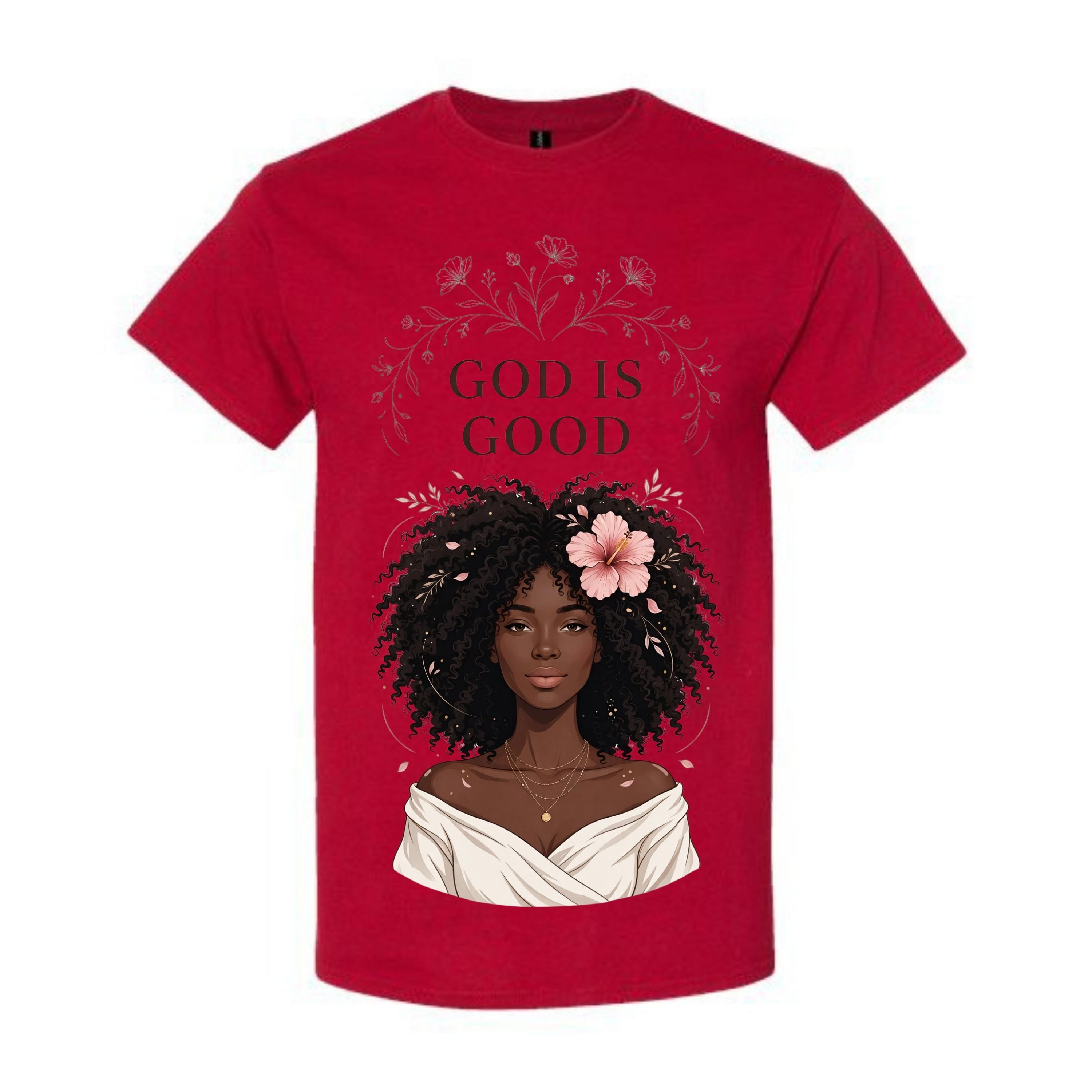 God Is Good T Shirt Black Woman Faith Graphic Tee Boho Floral Christian Shirt Minimalist Flower Shirt Religious Gift For Women