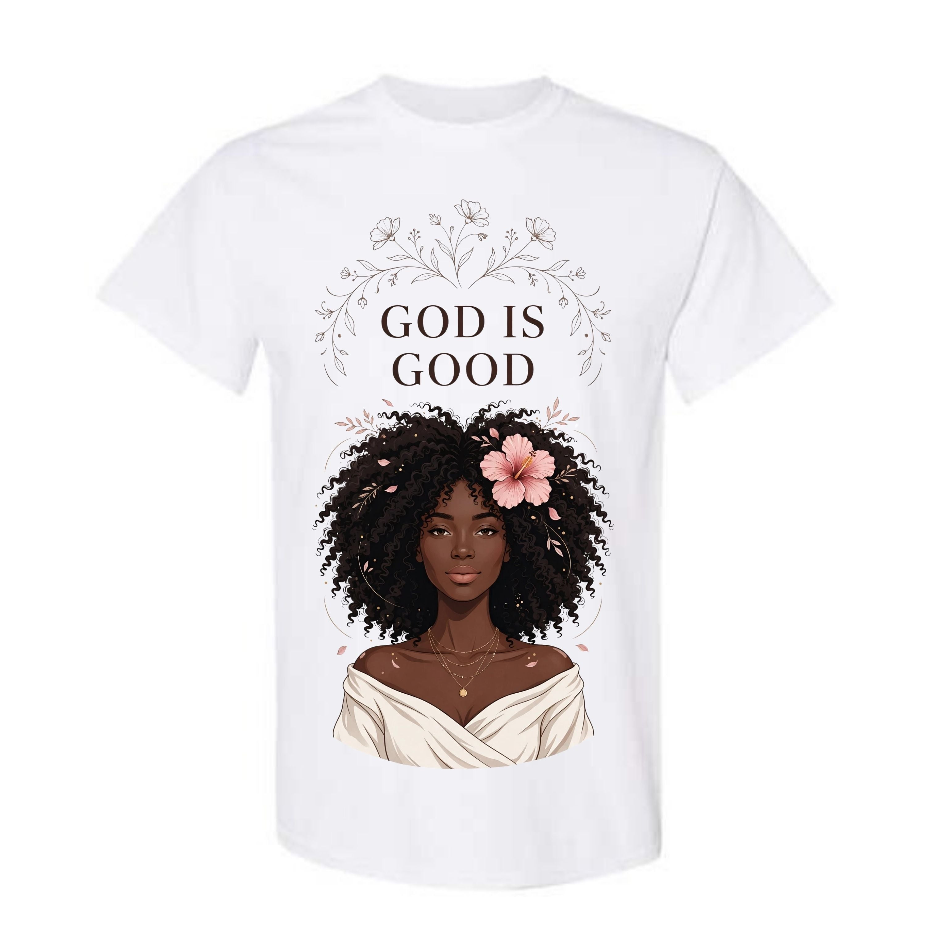 God Is Good T Shirt Black Woman Faith Graphic Tee Boho Floral Christian Shirt Minimalist Flower Shirt Religious Gift For Women