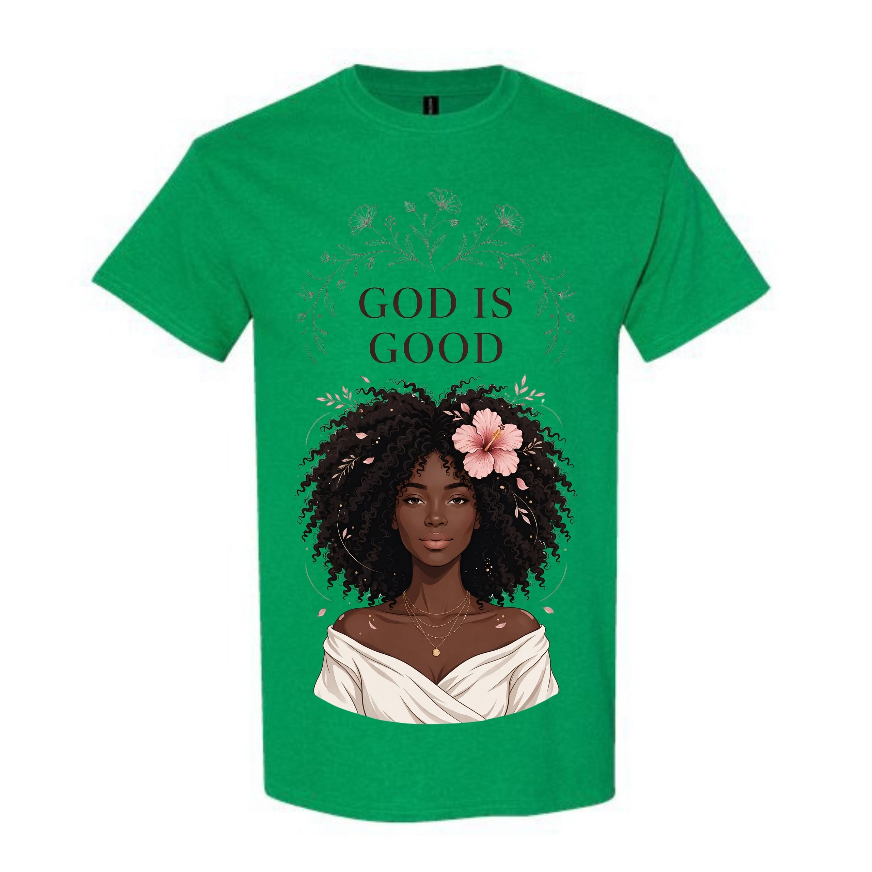 God Is Good T Shirt Black Woman Faith Graphic Tee Boho Floral Christian Shirt Minimalist Flower Shirt Religious Gift For Women