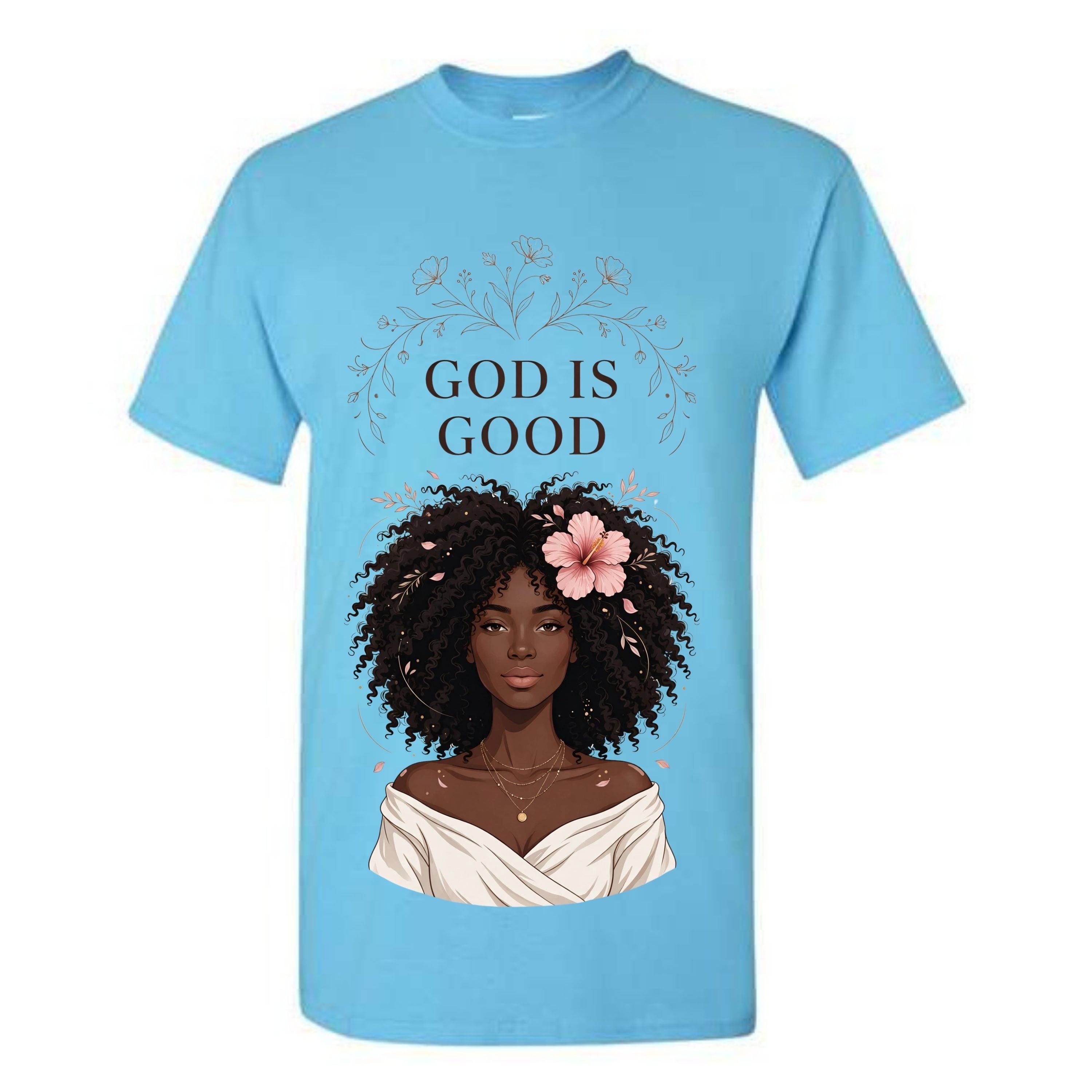 God Is Good T Shirt Black Woman Faith Graphic Tee Boho Floral Christian Shirt Minimalist Flower Shirt Religious Gift For Women