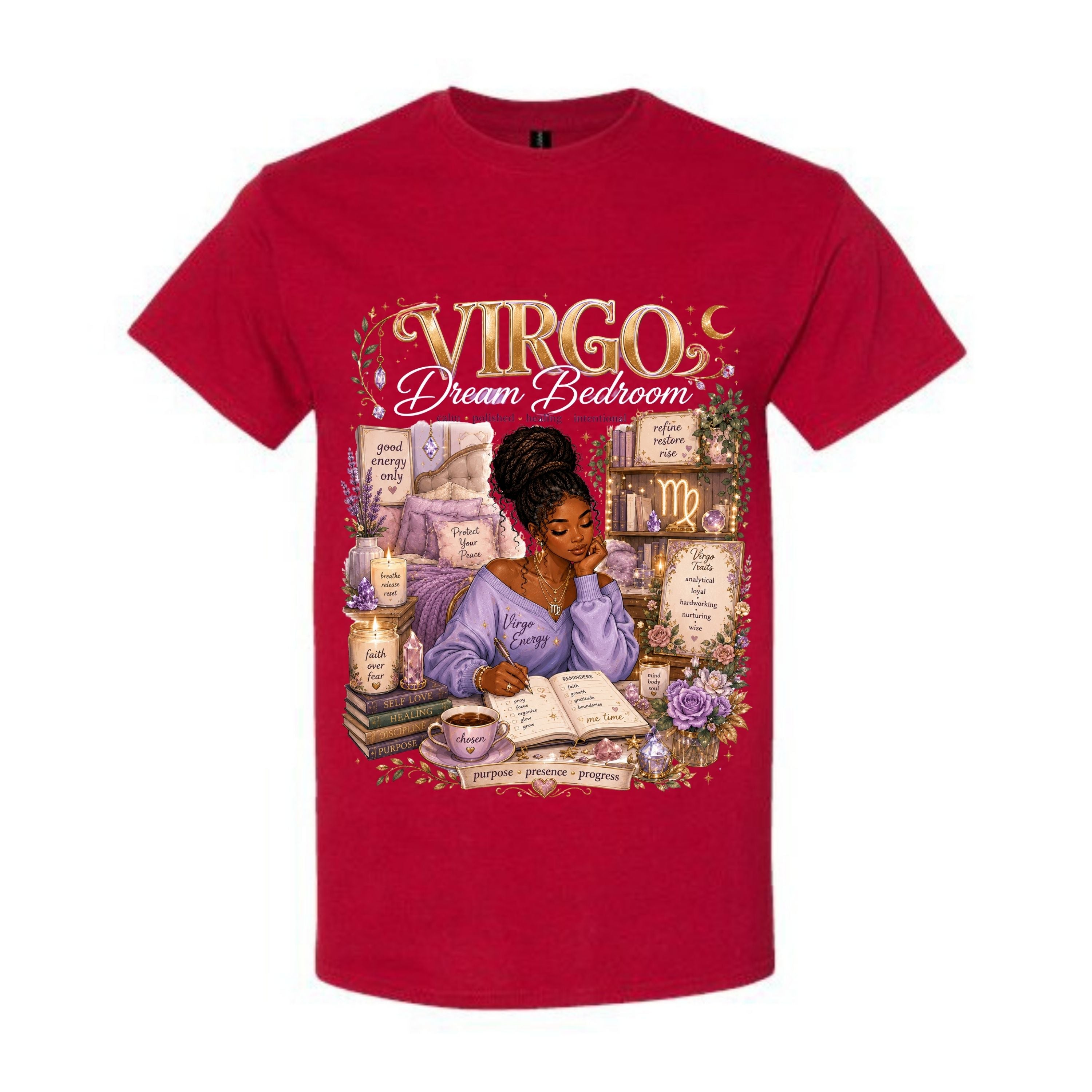 Virgo Dream Bedroom T Shirt Virgo Zodiac Graphic Tee Purple Virgo Girl Shirt Healing Virgo Energy Shirt Astrology Virgo Traits Shirt Gift For Virgo Women