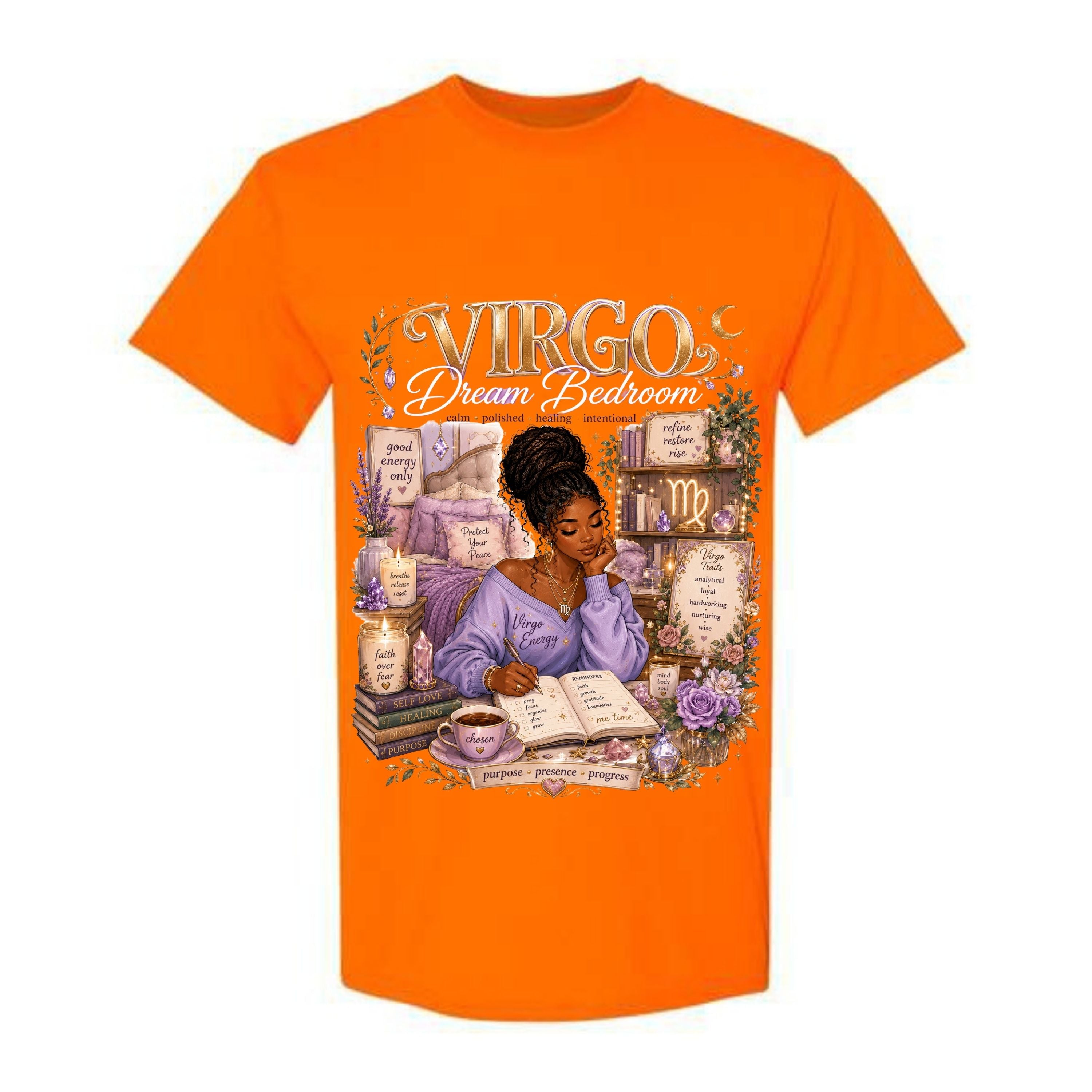 Virgo Dream Bedroom T Shirt Virgo Zodiac Graphic Tee Purple Virgo Girl Shirt Healing Virgo Energy Shirt Astrology Virgo Traits Shirt Gift For Virgo Women