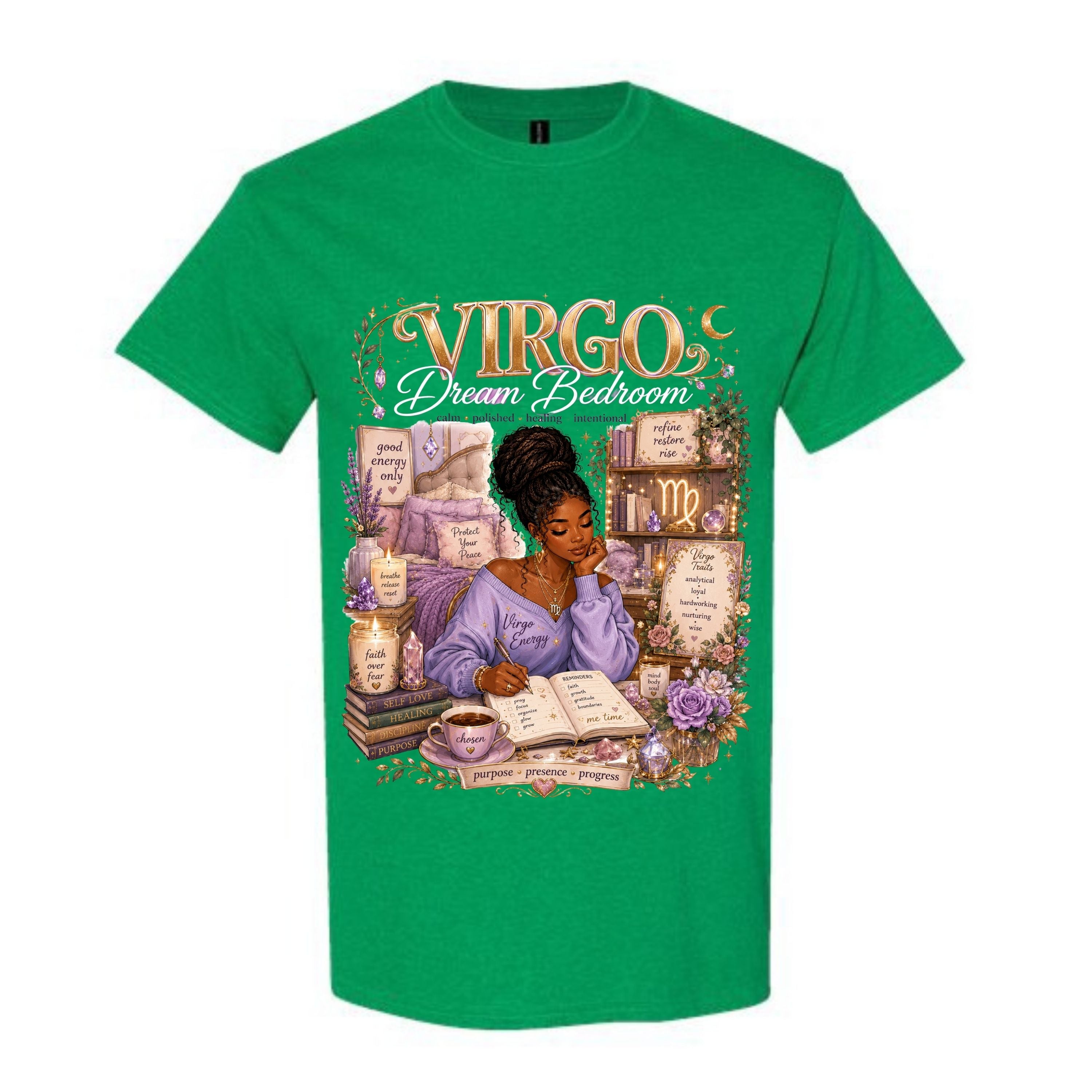 Virgo Dream Bedroom T Shirt Virgo Zodiac Graphic Tee Purple Virgo Girl Shirt Healing Virgo Energy Shirt Astrology Virgo Traits Shirt Gift For Virgo Women
