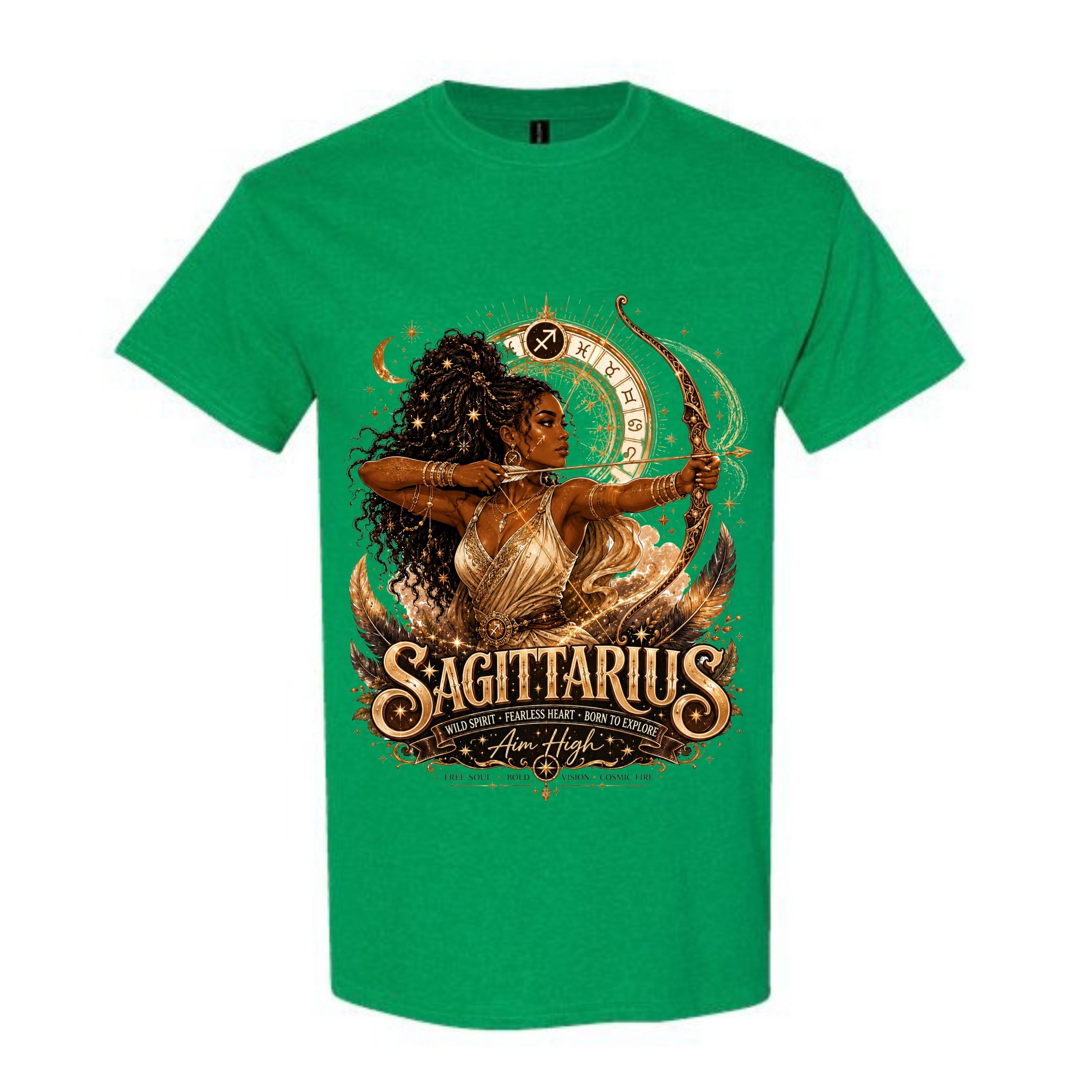 Sagittarius Aim High T Shirt Sagittarius Zodiac Graphic Tee Golden Sagittarius Goddess Shirt Archer Zodiac Shirt Gift For Sagittarius Women