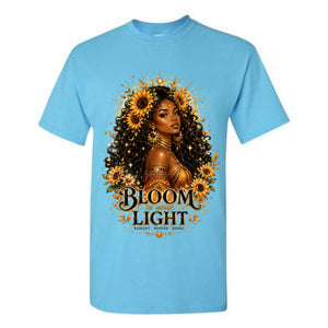 Bloom In Your Light T Shirt Sunflower Goddess Graphic Tee Golden Sunflower Girl Shirt Inspirational Boho Shirt Radiant Rooted Rising Shirt Gift For Sunflower Lovers