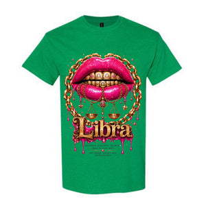 Libra T Shirt Libra Zodiac Graphic Tee Pink Glitter Lips Shirt Gold Grillz Zodiac Shirt Balanced Libra Shirt Gift For Libra Women