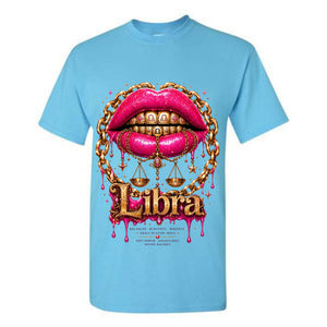 Libra T Shirt Libra Zodiac Graphic Tee Pink Glitter Lips Shirt Gold Grillz Zodiac Shirt Balanced Libra Shirt Gift For Libra Women