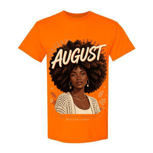 August T Shirt Bold Golden Unbothered Graphic Tee Afro Woman August Birthday Shirt Made Of Sunshine And Confidence Shirt Gift For August Women