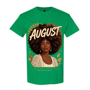 August T Shirt Bold Golden Unbothered Graphic Tee Afro Woman August Birthday Shirt Made Of Sunshine And Confidence Shirt Gift For August Women