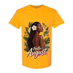 Hello August T Shirt Glow Grow Grace Graphic Tee Tropical August Girl Shirt Boho August Birthday Shirt Summer Goddess Shirt Gift For August Women