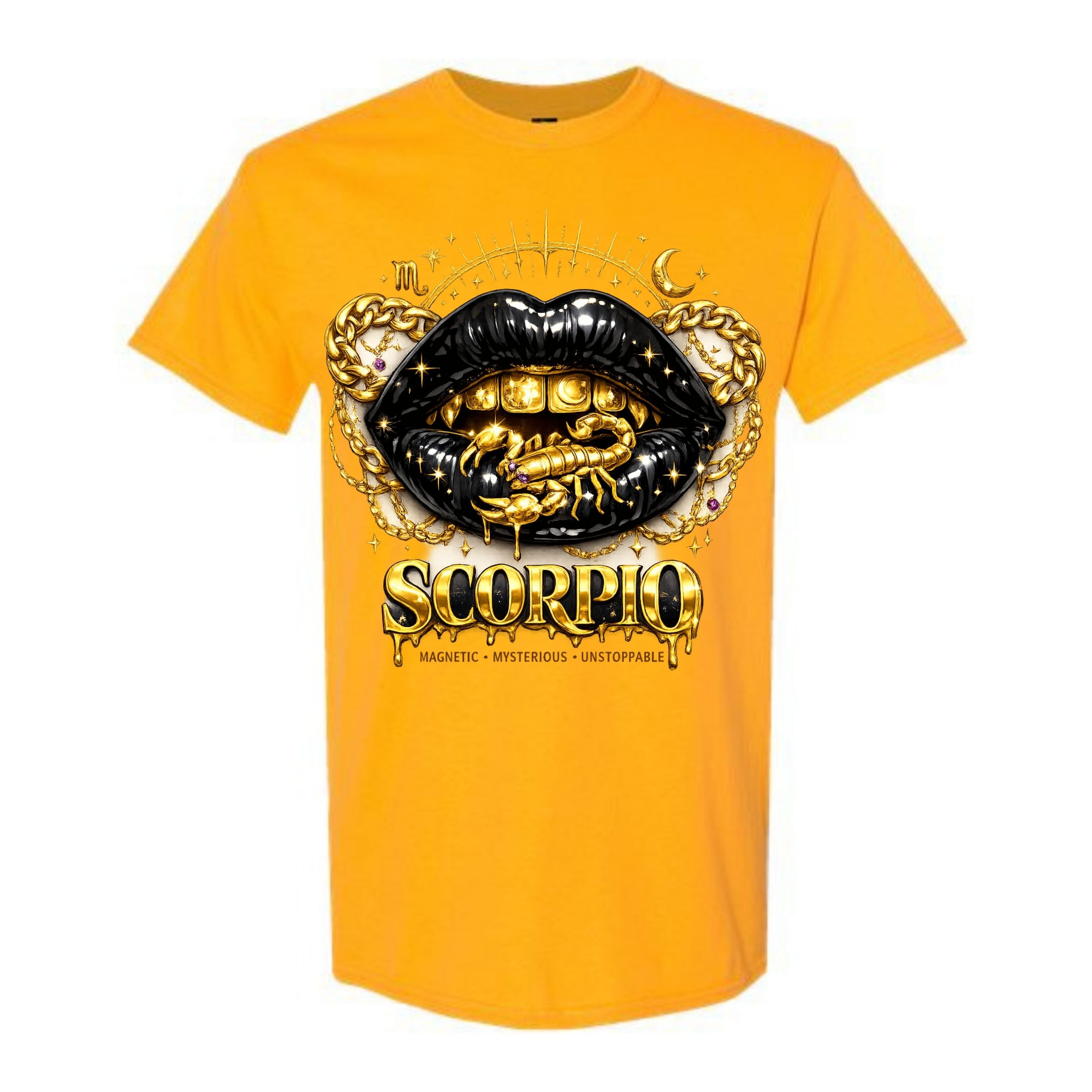 Scorpio T Shirt Scorpio Zodiac Graphic Tee Gold Grillz Lips Shirt Black Lips Scorpio Shirt Magnetic Scorpio Shirt Gift For Scorpio Women