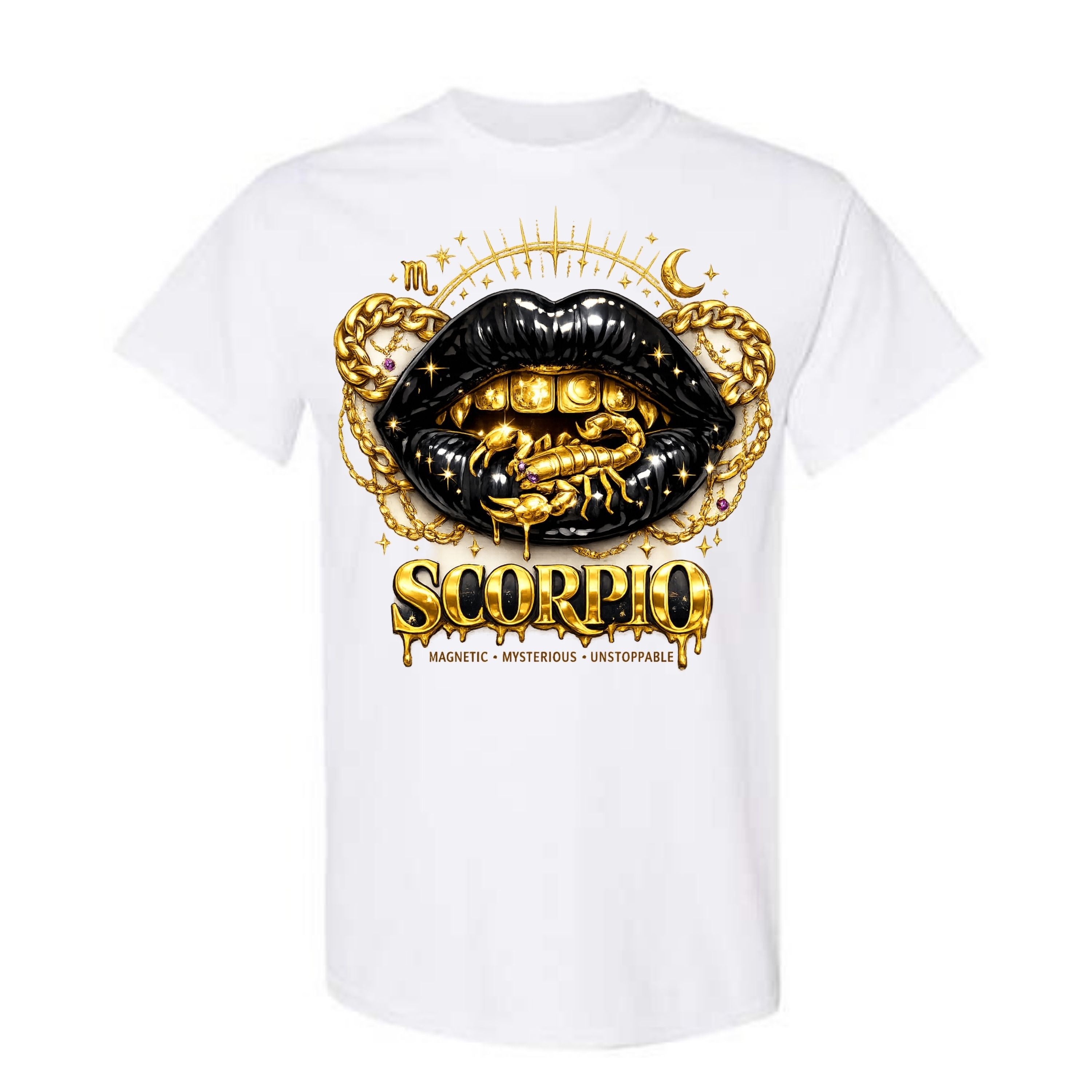 Scorpio T Shirt Scorpio Zodiac Graphic Tee Gold Grillz Lips Shirt Black Lips Scorpio Shirt Magnetic Scorpio Shirt Gift For Scorpio Women