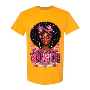 Breast Cancer Warrior T Shirt Breast Cancer Awareness Shirt Pink Ribbon Graphic Tee Leopard Bow Afro Girl Shirt Strong Brave Unstoppable Shirt Gift For Cancer Warriors
