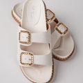 By The Bay White Double Strap Sandals